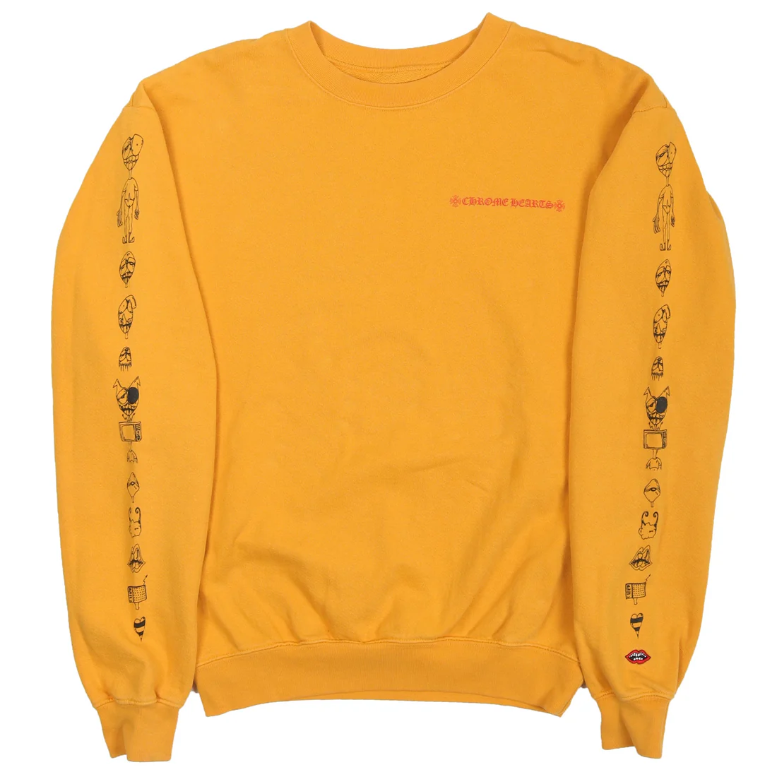 Chrome Hearts Matty Boy Call Me Crewneck Yellow Matty Boy Chrome Hearts Call Me Crewneck Yellow