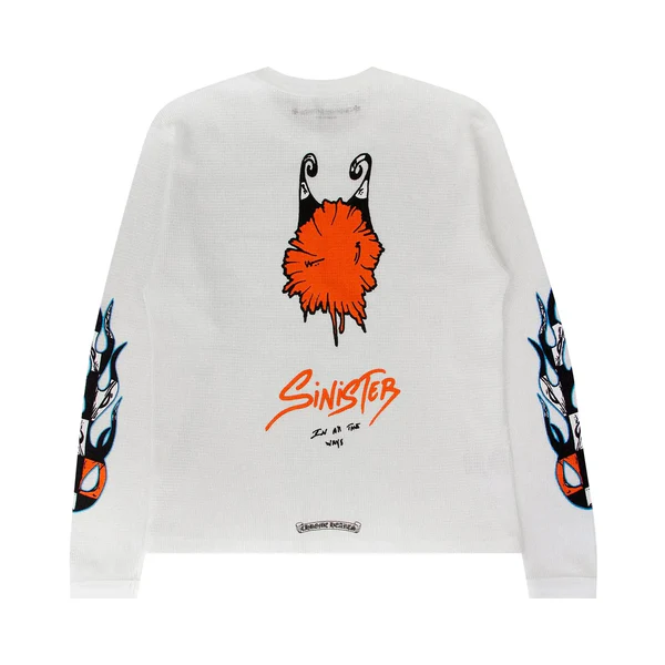 Matty Boy Chrome Hearts Sinister Thermal L/S T-Shirt White