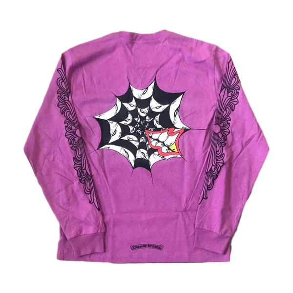 Matty Boy Chrome Hearts Spider Web L/S T-Shirt Purple