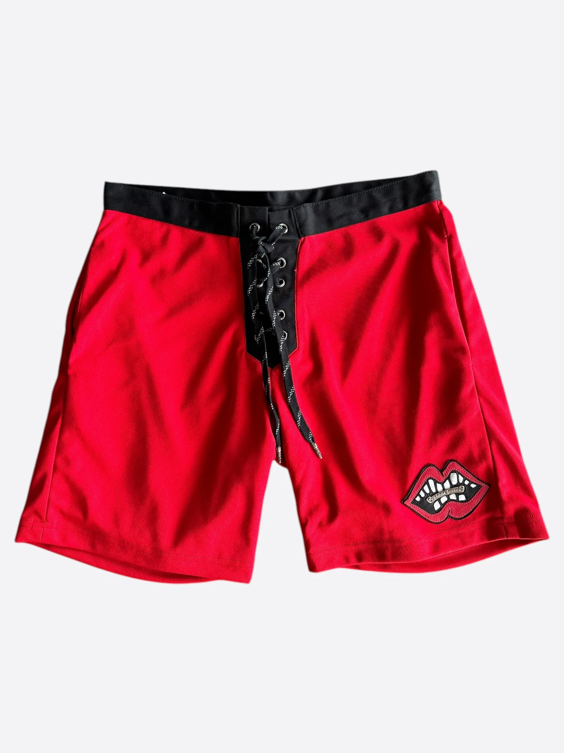 Matty Boy Red Chomper Patch Shorts Shop Matty Boy Red Chomper Patch Shorts for bold color, distinctive graphics, versatile outfits, casual style, and streetwear appeal.